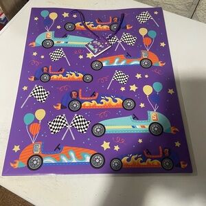 Extra Large Colorful Race Car Gift Bag